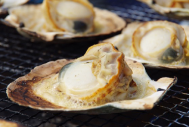 ホタテの網焼き